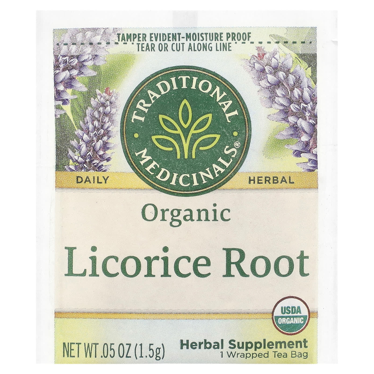 Traditional Medicinals, органический корень солодки, без кофеина, 16 чайных пакетиков, 24 г (0,85 унции)
