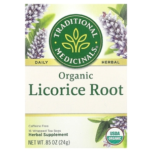 Traditional Medicinals, органический корень солодки, без кофеина, 16 чайных пакетиков, 24 г (0,85 унции)