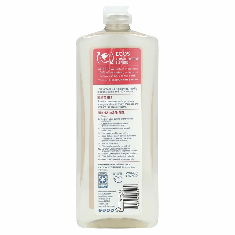 Earth Friendly Products, Dishmate, средство для мытья посуды, грейпфрут, 739 мл (25 жидк. унций)