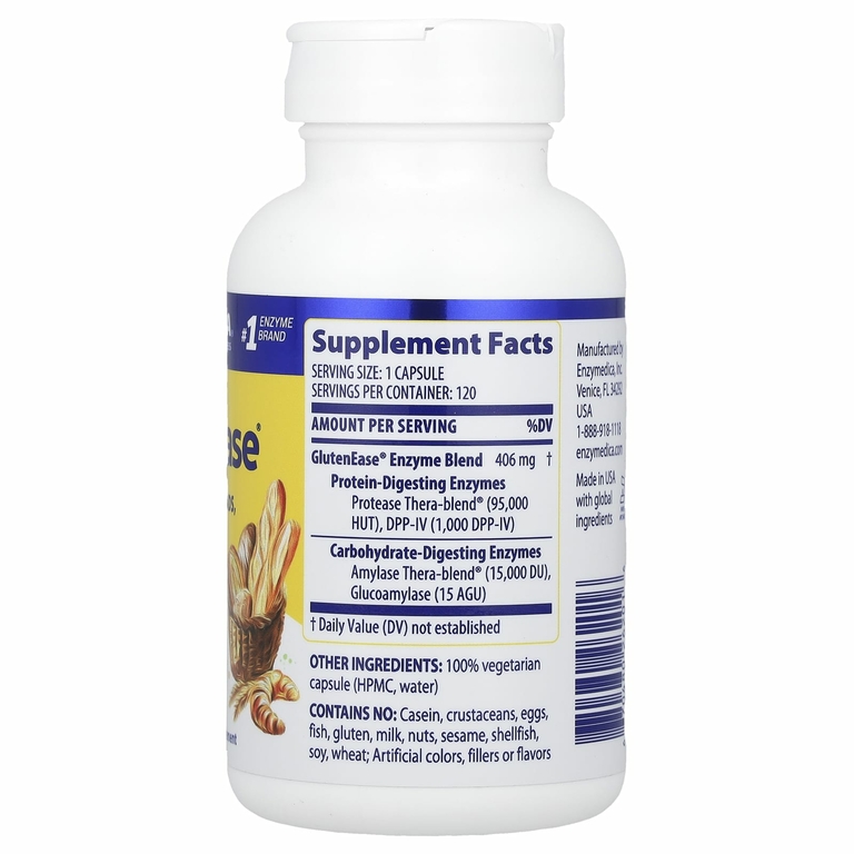 Enzymedica, GlutenEase®, 120 капсул