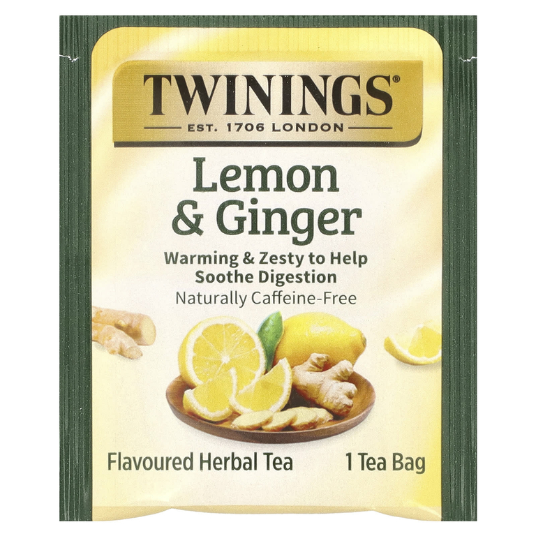 Twinings, Herbal Tea, Lemon & Ginger, Caffeine Free, 20 Tea Bags, 1.06 oz (30 g)