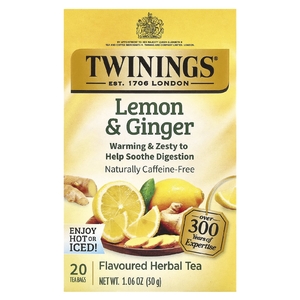 Twinings, Herbal Tea, Lemon & Ginger, Caffeine Free, 20 Tea Bags, 1.06 oz (30 g)