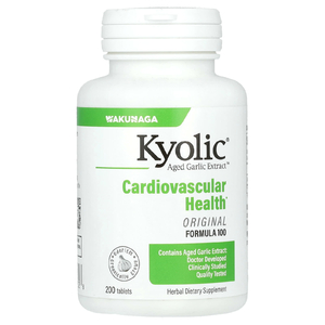 Kyolic, экстракт чеснока для здоровья сердечно-сосудистой системы, формула 100, 200 таблеток (300 мг в 1 таблетке)