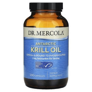 Dr. Mercola, Масло антарктического криля, 180 капсул