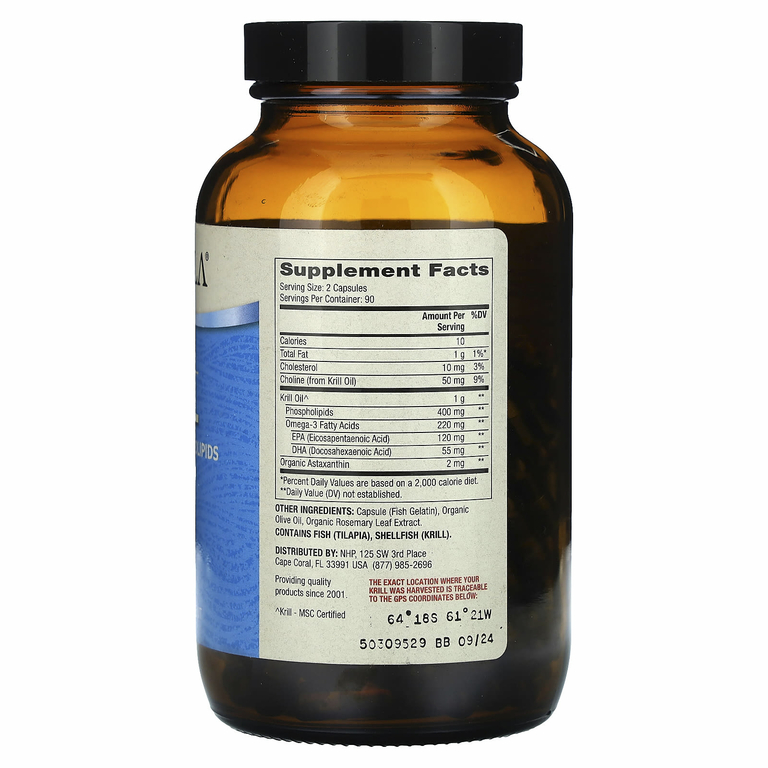 Dr. Mercola, Масло антарктического криля, 180 капсул