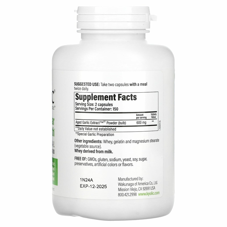 Kyolic, Aged Garlic Extract, выдержанный экстракт чеснока, для сердечно-сосудистой системы, формула 100, 300 капсул