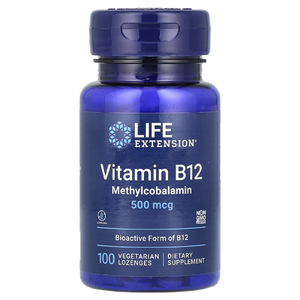 Life Extension, витамин B12, 500 мкг, 100 вегетарианских пастилок