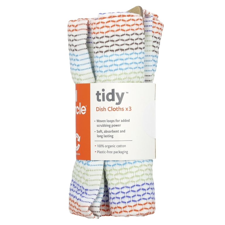 Full Circle, Салфетки для посуды Tidy ™, разноцветные, 3 шт.