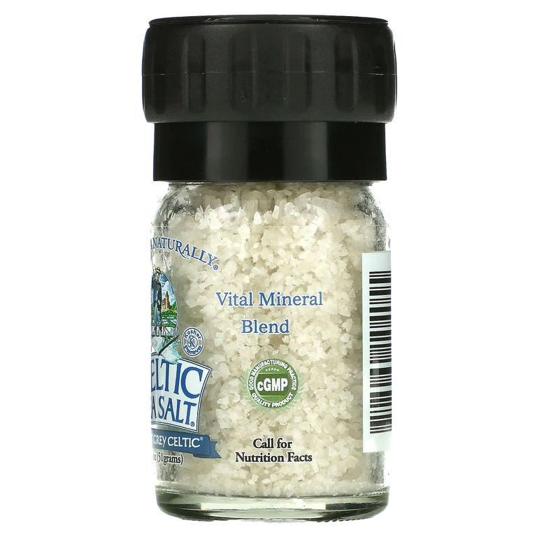 Celtic Sea Salt, Light Grey Celtic, кельтская соль, смесь жизненно важных минералов, мини-мельница для соли, 51 г (1,8 унции)