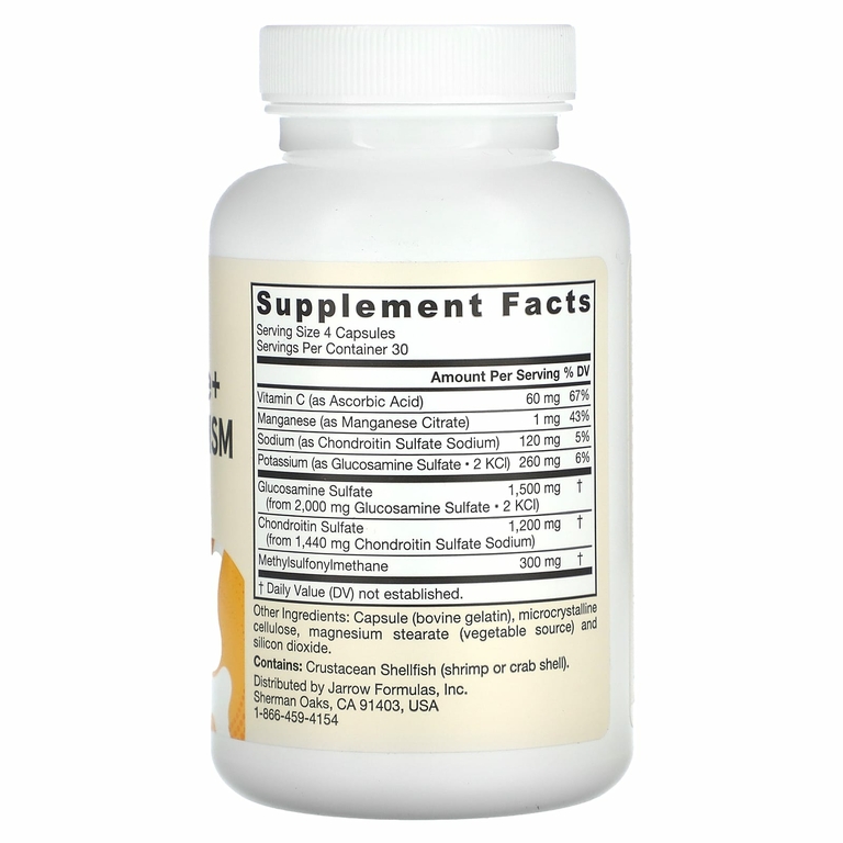 Jarrow Formulas, Глюкозамин + хондроитин + МСМ, 120 капсул