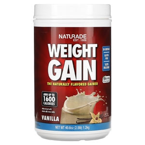 Naturade, Weight Gain, добавка для набора веса, ваниль, 1,1 кг (2,5 фунта; 40,6 унции)