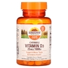 Sundown Naturals, Жевательный витамин D3 со вкусом клубники и банана, 25 мг (1000 МЕ), 120 жевательных таблеток (Товар снят с продажи) 