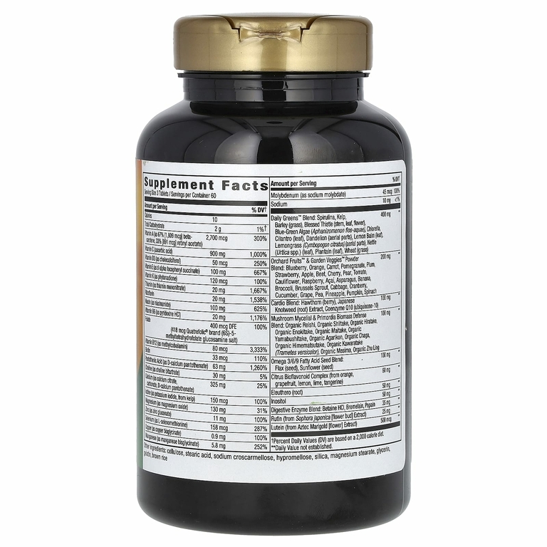 Nature's Way, Alive! Max3 Potency, полный мультивитаминный комплекс для взрослых, без добавленного железа, 180 таблеток
