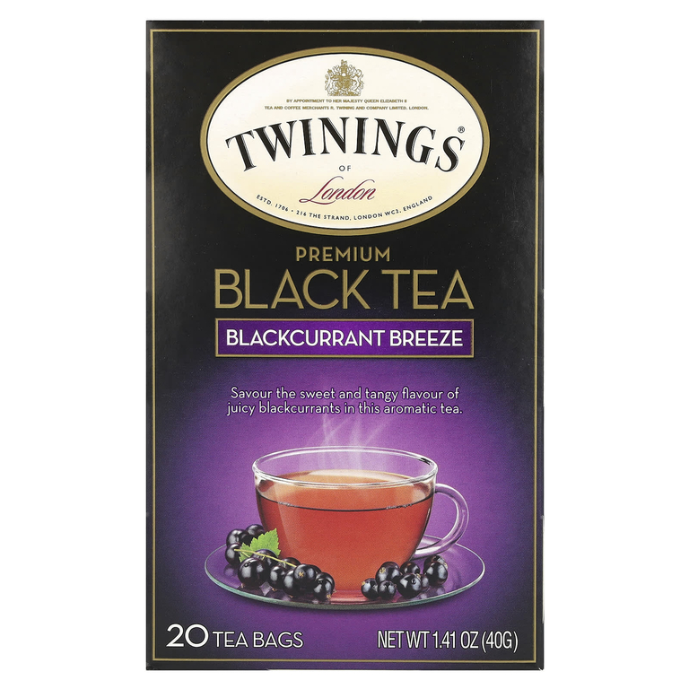 Twinings, черный чай премиальной качества, черная смородина, 20 чайных пакетиков, 40 г (1,41 унции)