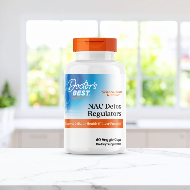 Doctor's Best, N-ацетилцистеин (NAC) для регуляции процесса детоксикации, 60 вегетарианских капсул