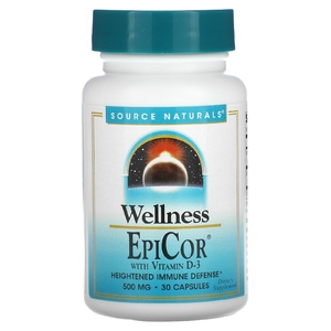 Source Naturals, Wellness, EpiCor с витамином D-3, 500 мг, 30 капсул