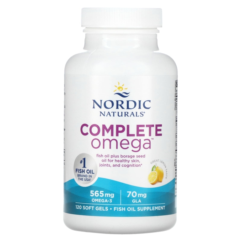Nordic Naturals, Complete Omega, со вкусом лимона, 120 капсул