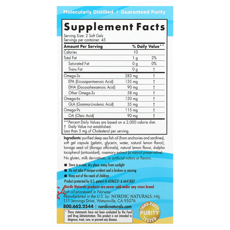 Nordic Naturals, Complete Omega, омега для детей от 6 до 12 лет, со вкусом лимона, 90 мини-капсул