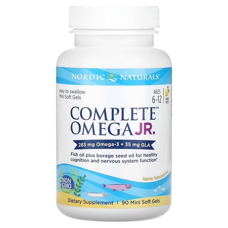 Nordic Naturals, Complete Omega, омега для детей от 6 до 12 лет, со вкусом лимона, 90 мини-капсул