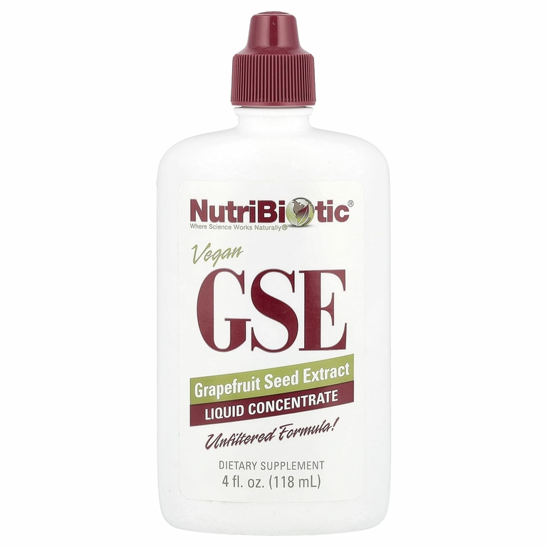 NutriBiotic, веганский экстракт семян грейпфрута GSE, жидкий концентрат, 118 мл (4 жидк. унции)