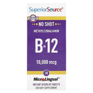 Superior Source, Метилкобаламин B-12, 10 000 мкг, 30 быстрорастворимых таблеток MicroLingual®