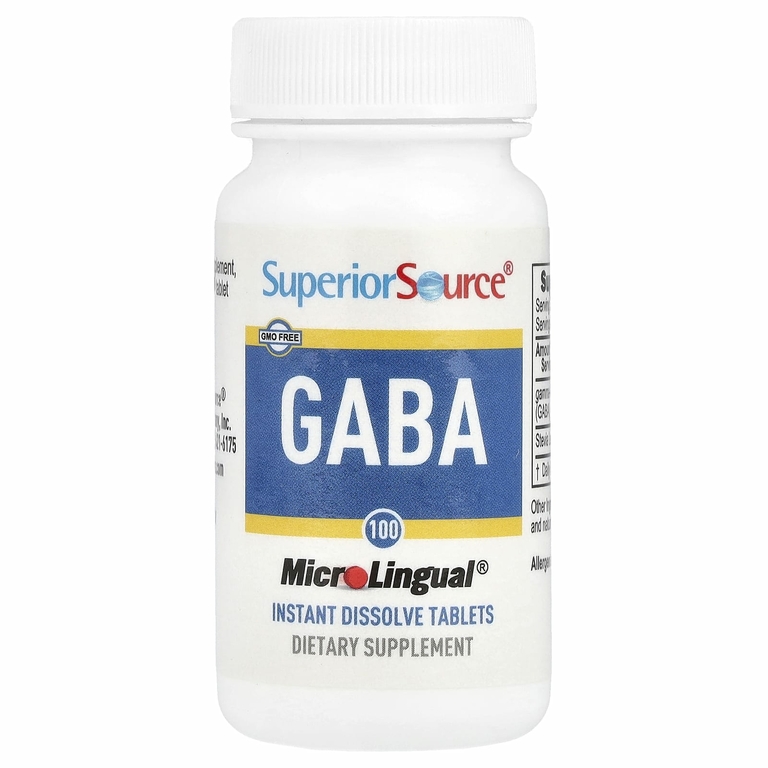 Superior Source, ГАМК, 100 мкг, 100 быстрорастворимых таблеток MicroLingual®