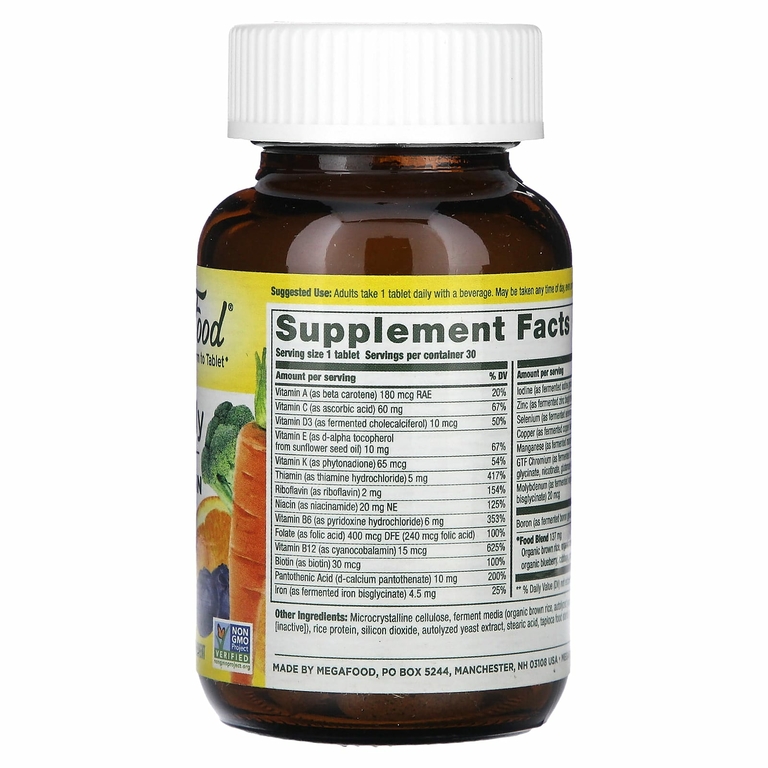 MegaFood, One Daily Multivitamin, мультивитаминная добавка, 30 таблеток