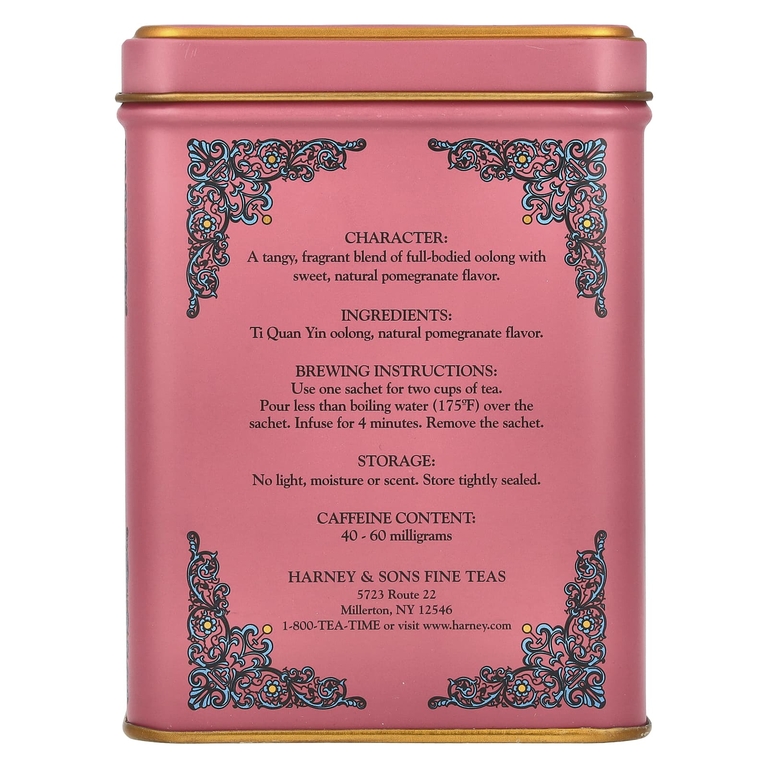 Harney & Sons, HT, чайная смесь, чай улун с гранатом, 20 саше, 40 г (1,4 унции)