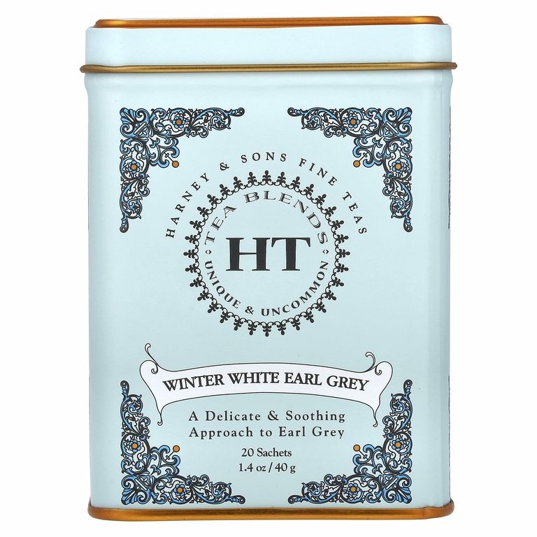 Harney & Sons, HT Tea Blends, зимний белый чай Эрл Грей, 20 пакетиков, 40 г (1,4 унции)