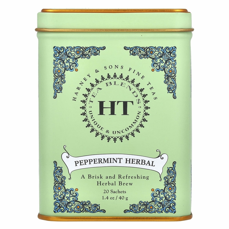Harney & Sons, HT Tea Blend, чай из перечной мяты, без кофеина, 20 чайных пакетиков, 40 г (1,4 унции)