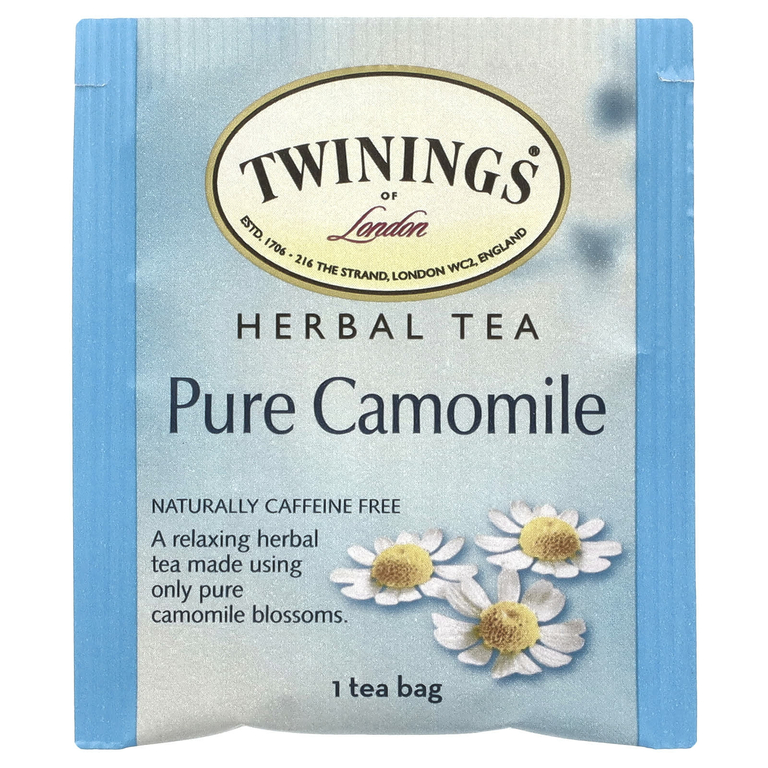 Twinings, травяной чай, чистая ромашка, без кофеина, 25 чайных пакетиков, 37 г (1,32 унции)