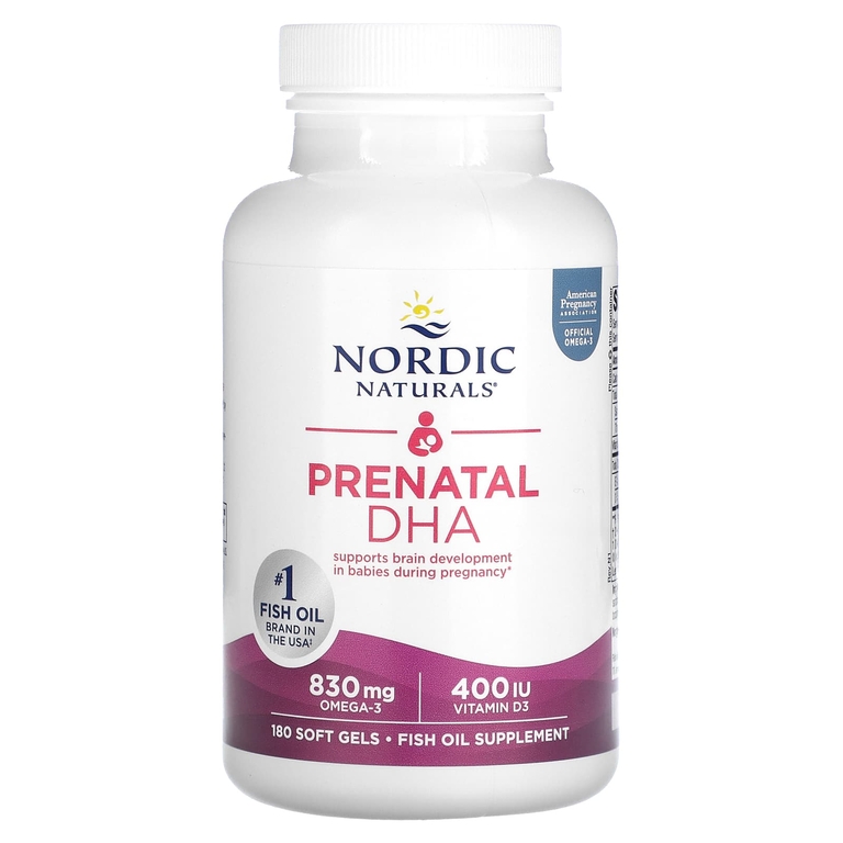 Nordic Naturals, Prenatal DHA, пренатальная ДГК, без добавок, 180 капсул