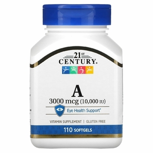 21st Century, Витамин A, 3000 мкг (10 000 МЕ), 110 мягких таблеток