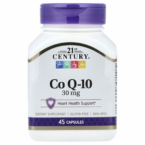 21st Century, коэнзим Q10, 30 мг, 45 капсул