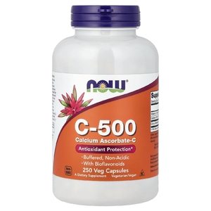 NOW Foods, C-500, аскорбат кальция-C, 250 растительных капсул