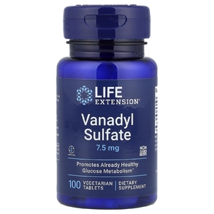 Life Extension, ванадилсульфат, 100 растительных таблеток