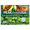 PEAKfresh USA, многоразовые пакеты с затяжками для хранения продуктов, 10 шт.