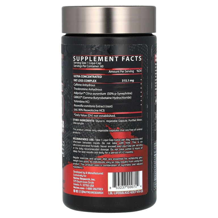Nutrex Research, LIPO-6 Black, ультраконцентрат, 60 капсул