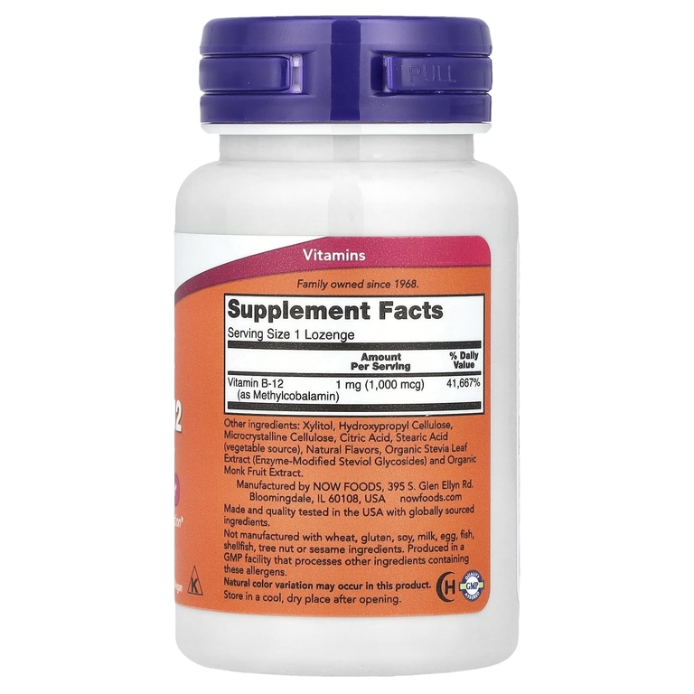 NOW Foods, Methyl B-12, метилкобаламин, 1000 мкг, 100 таблеток для рассасывания