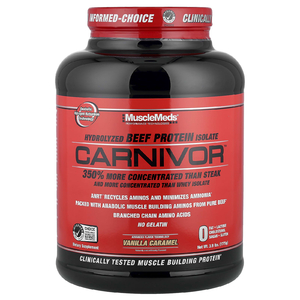 MuscleMeds, гидролизованный изолят говяжьего протеина, вкус ванили и карамели, 1775 г (3,9 фунта)