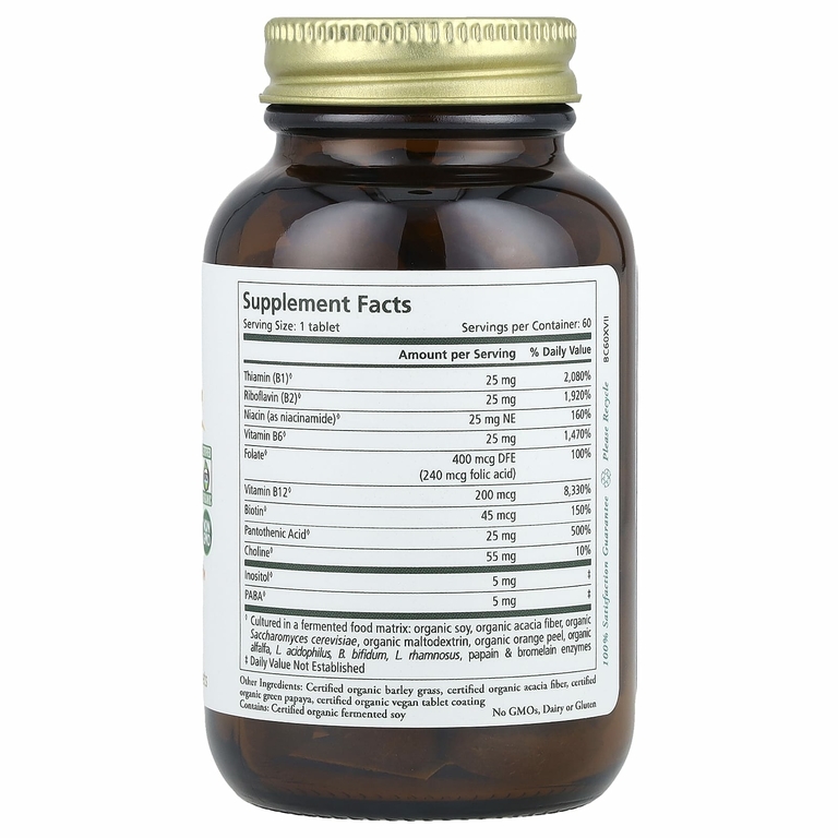 Pure Synergy, Organic Super B-Complex, 60 таблеток
