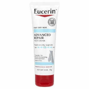 Eucerin, усовершенствованный восстанавливающий крем для ног, без запаха, 85 г (3 унции)