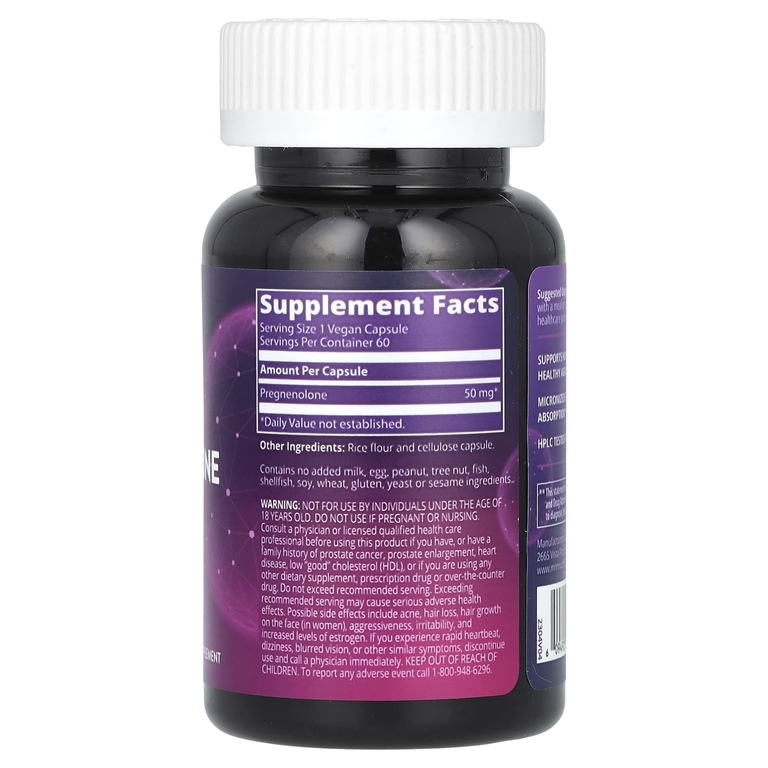 MRM Nutrition, прегненолон, 50 мг, 60 вегетарианских капсул