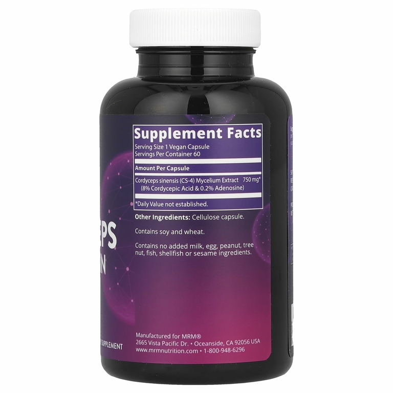 MRM Nutrition, Nutrition, кордицепс, штамм CS-4, 60 веганских капсул