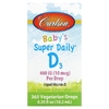 Carlson, Super Daily, витамин D3 для детей, 10 мкг (400 МЕ), 10,3 мл (0,35 жидк. унций)