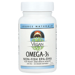 Source Naturals, Vegan Omega-3s EPA-DHA, 300 мг, 30 мягких таблеток
