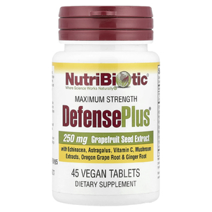 NutriBiotic, комплекс с экстрактом косточек грейпфрута, максимальная сила, 45 веганских таблеток