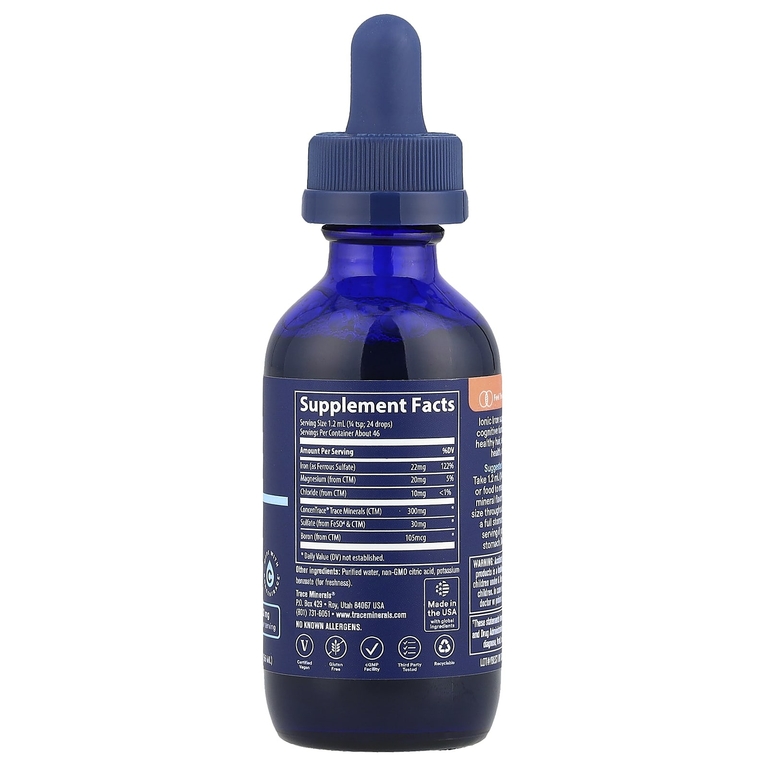Trace Minerals ®, Ионное железо, 56 мл (1,9 жидк. Унции)