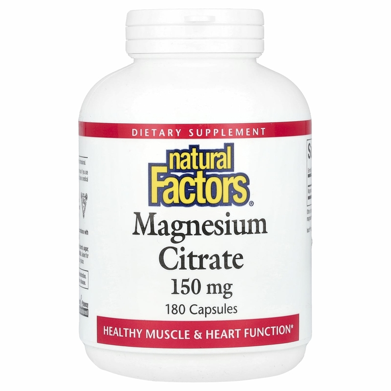Natural Factors, цитрат магния, 150 мг, 180 капсул