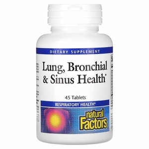 Natural Factors, Здоровье дыхательных путей (Lung, Bronchial &amp; Sinus Health), 45 таблеток